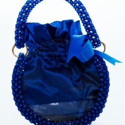 Sac avec perle bleu 